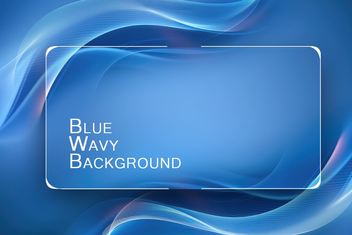 3D蓝色波浪形状高清抽象背景图片 3D  Blue Wavy Shapes