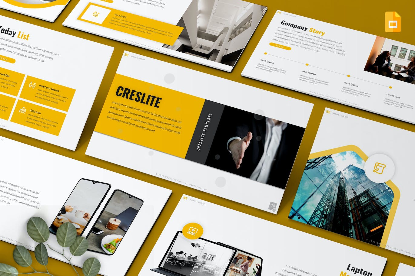 创意谷歌幻灯片模板 Creslite – Creative Googleslides Template