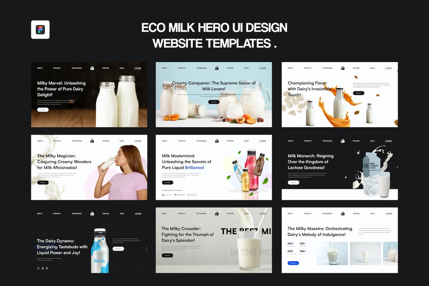 有机生态奶品牌网站UI设计 Eco Milk UI Design