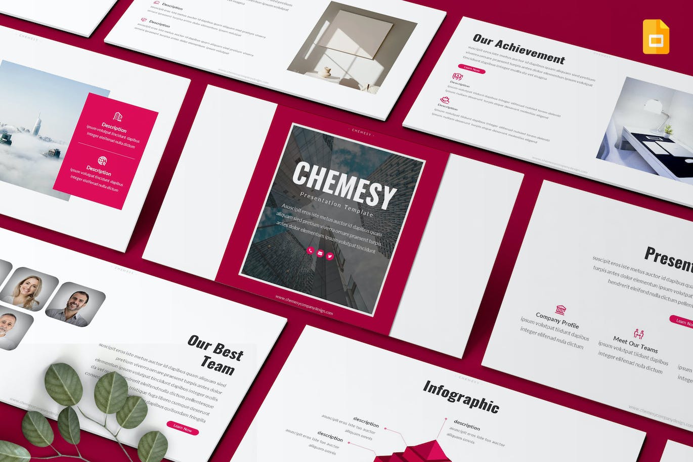 商业主题谷歌幻灯片模板 Chemesy – Business Googleslides Template