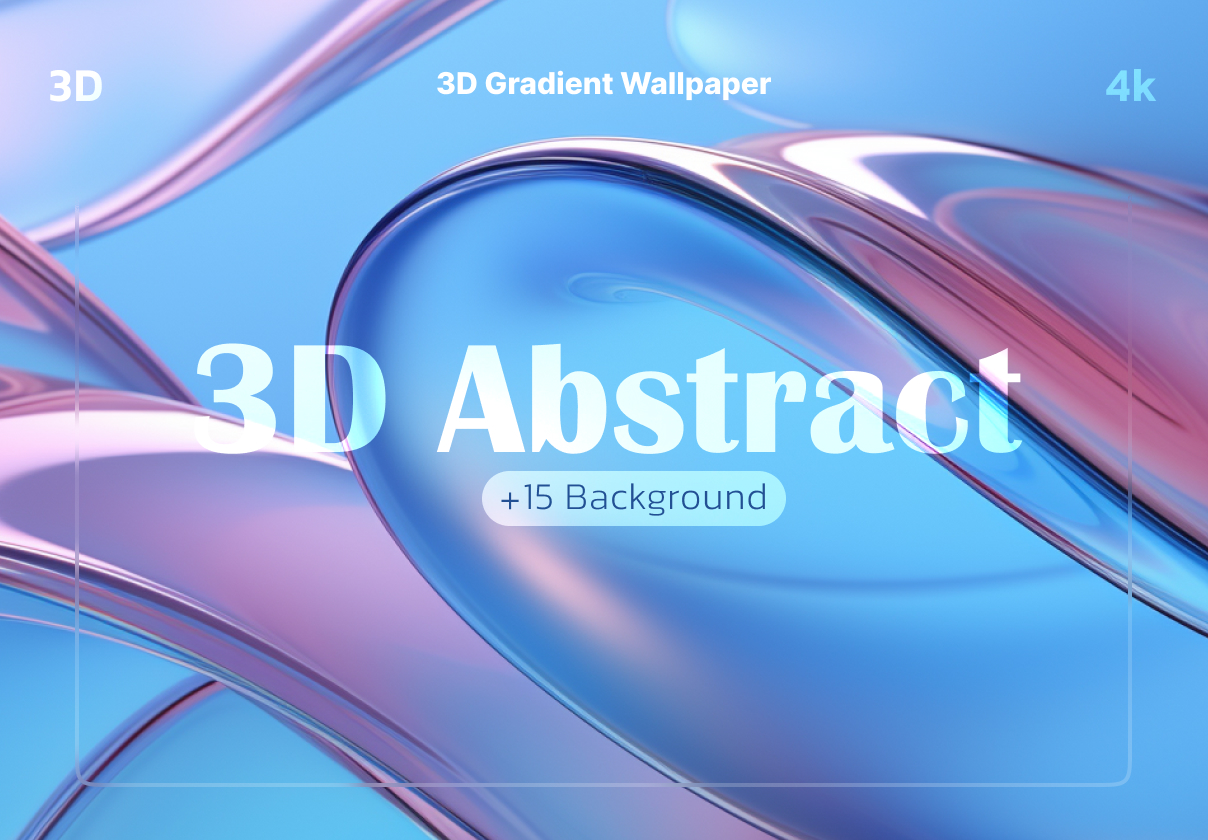 3D Gradient Glass Wallpaper – 3D渐变玻璃壁纸 – 4K
