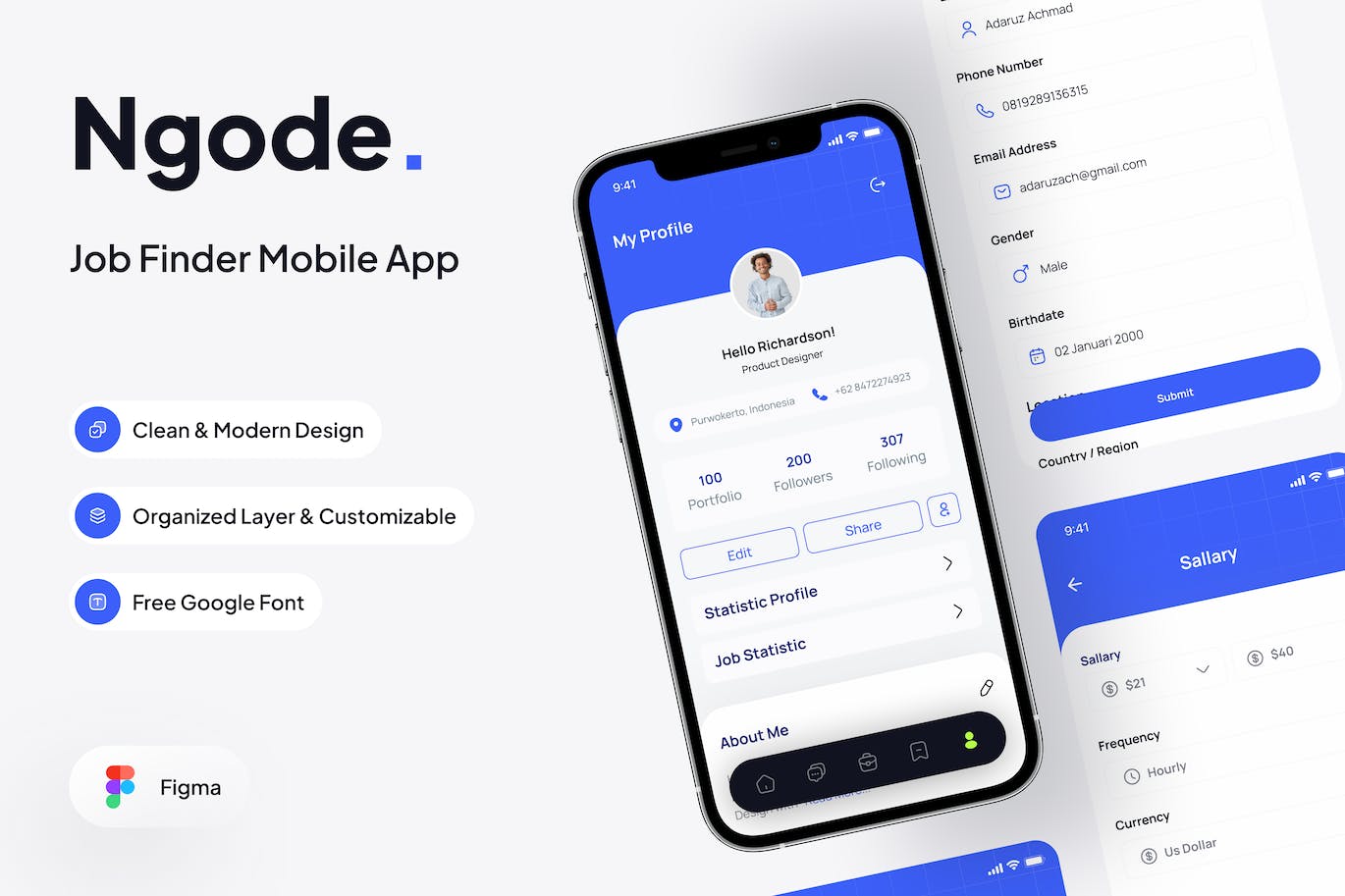 APP我的个人资料页面界面设计 Ngode – My Profile Page