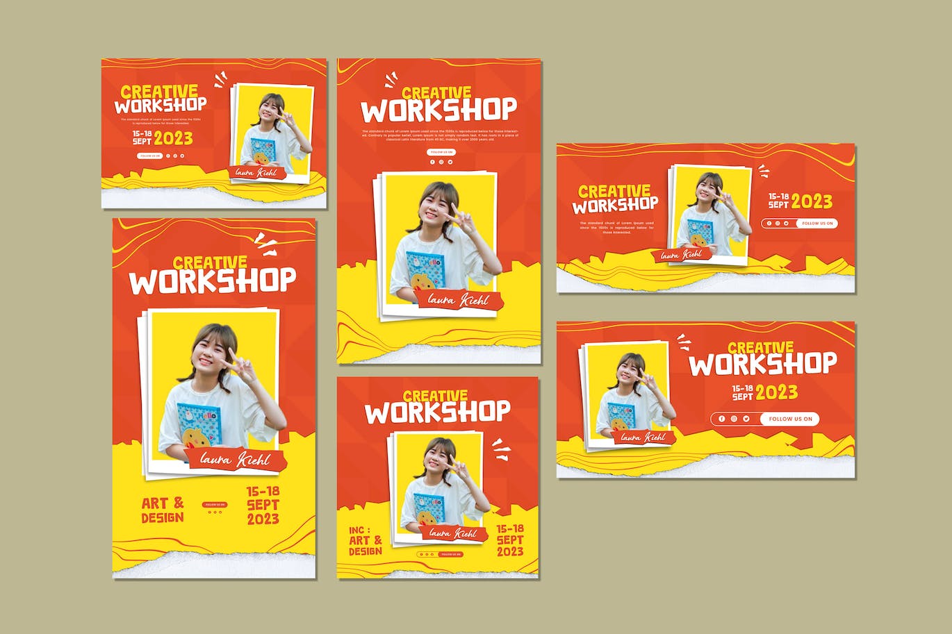 研讨会/学术讨论会社交媒体横幅设计模板 Workshop Banner Social Media Pack