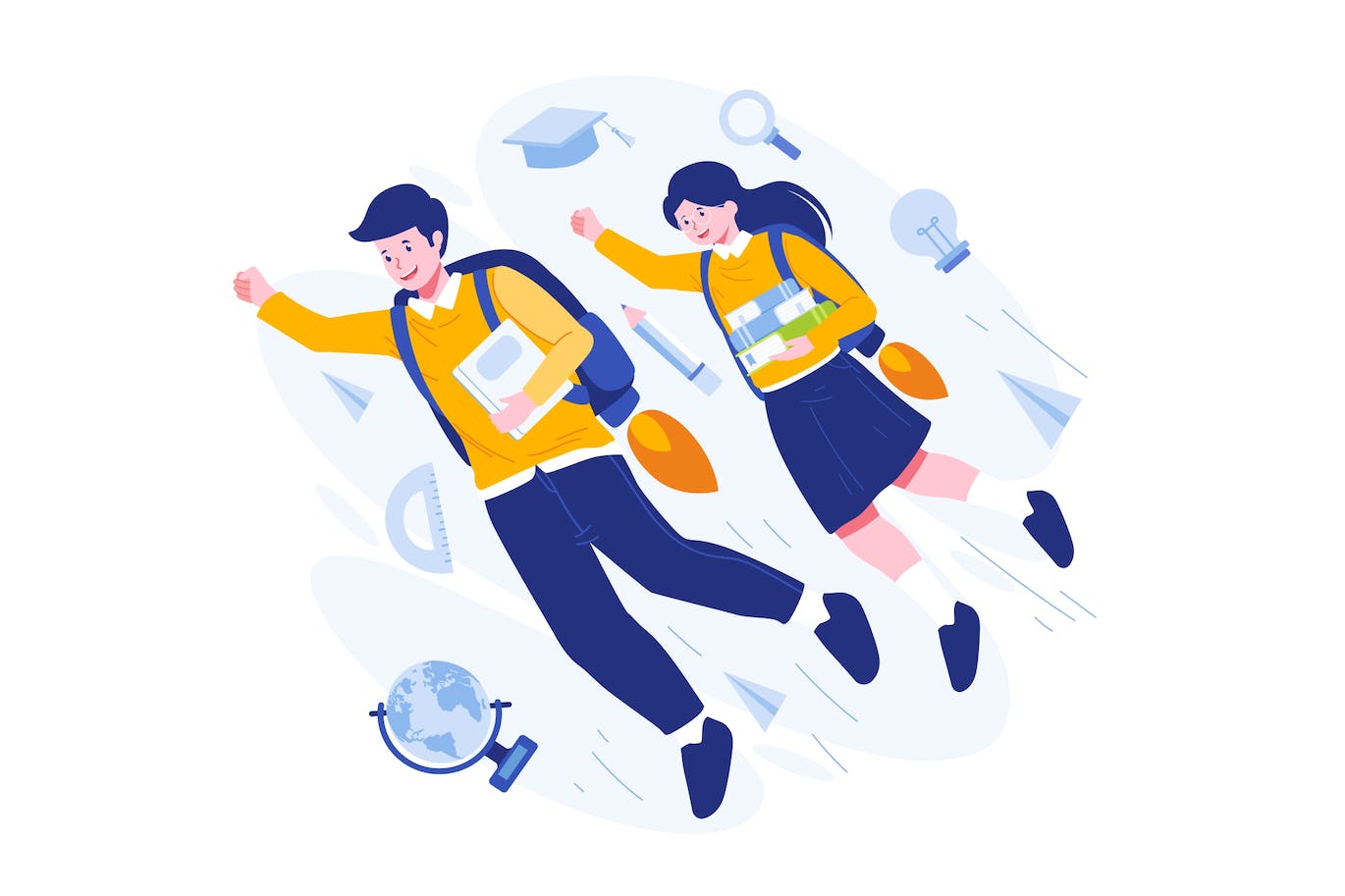校园主题矢量插画 Back to School Illustration