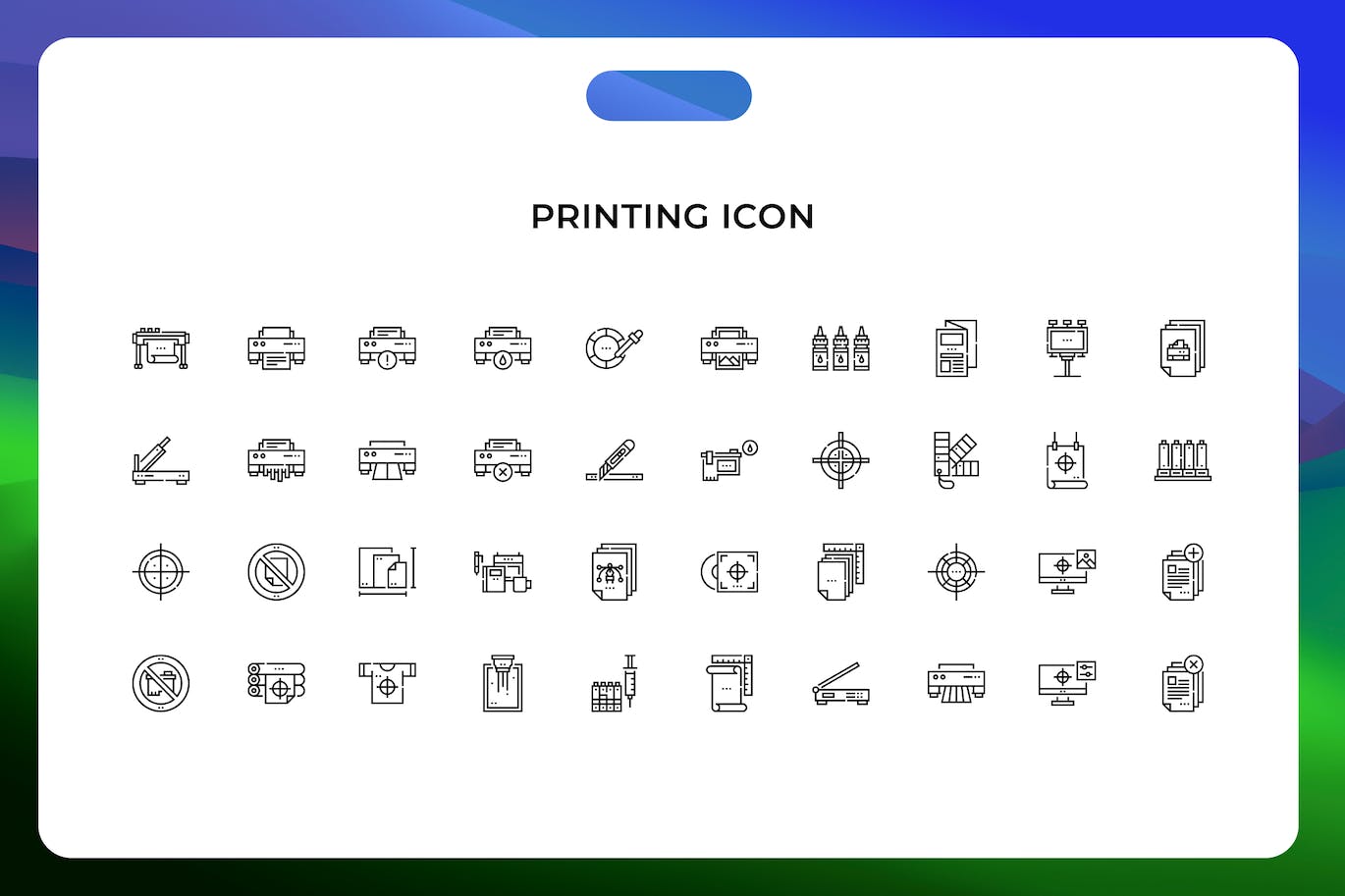 印刷线条矢量图标素材 Printing icon icons
