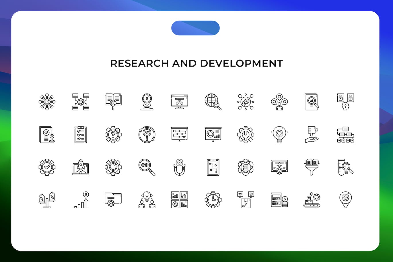 研发线条矢量图标素材 Research and development icons
