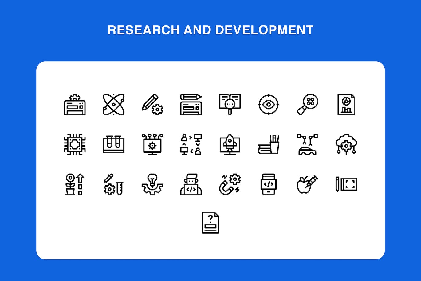 研究和开发图标 Research And Development Icons