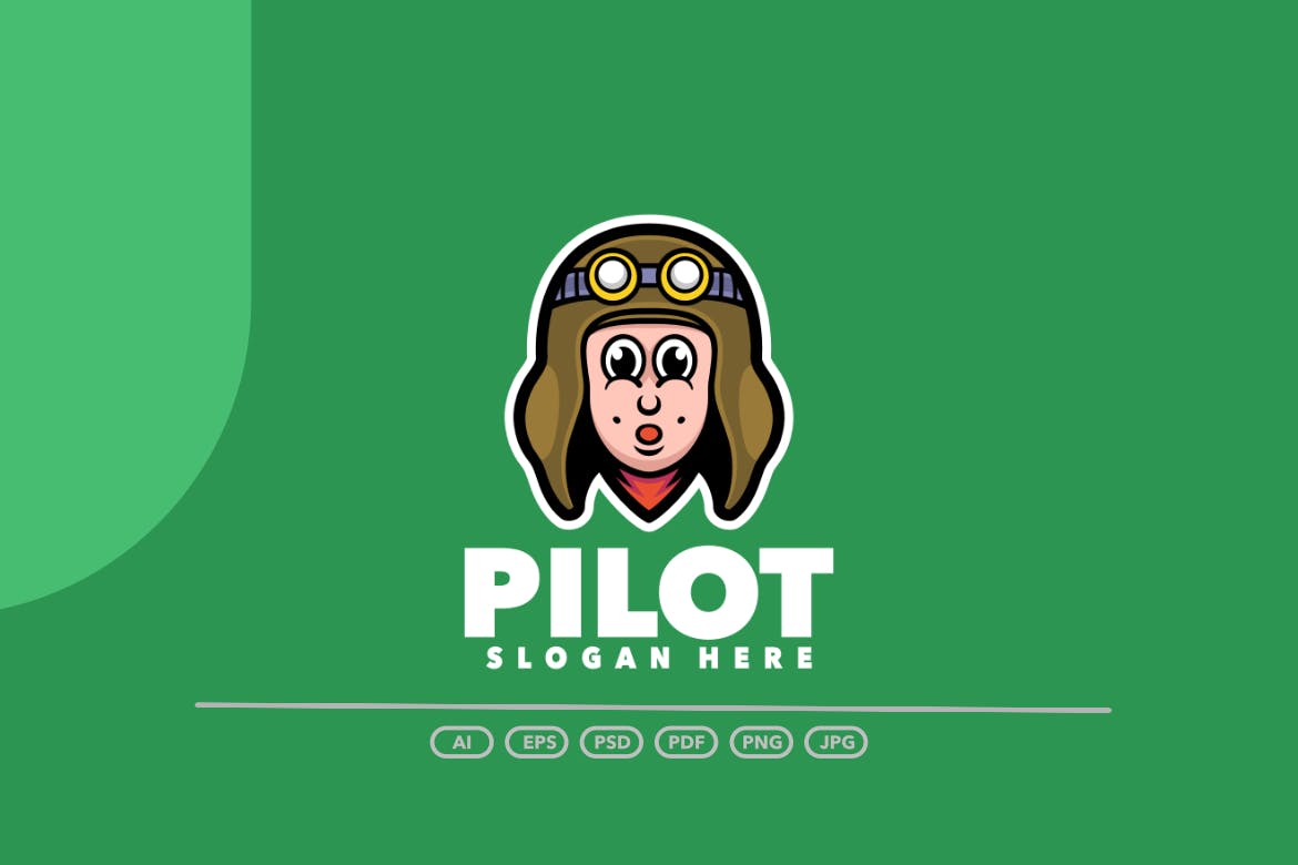 儿童飞行员Logo模板 Child Pilot Logo Template