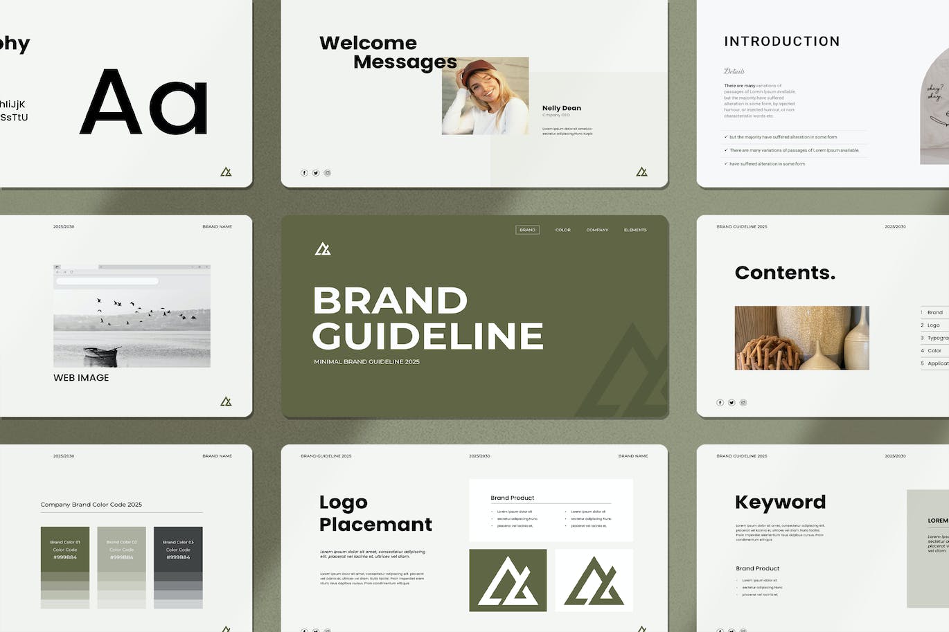 极简的品牌指南宣传画册模板 Minimal Brand Guideline Presentation Template