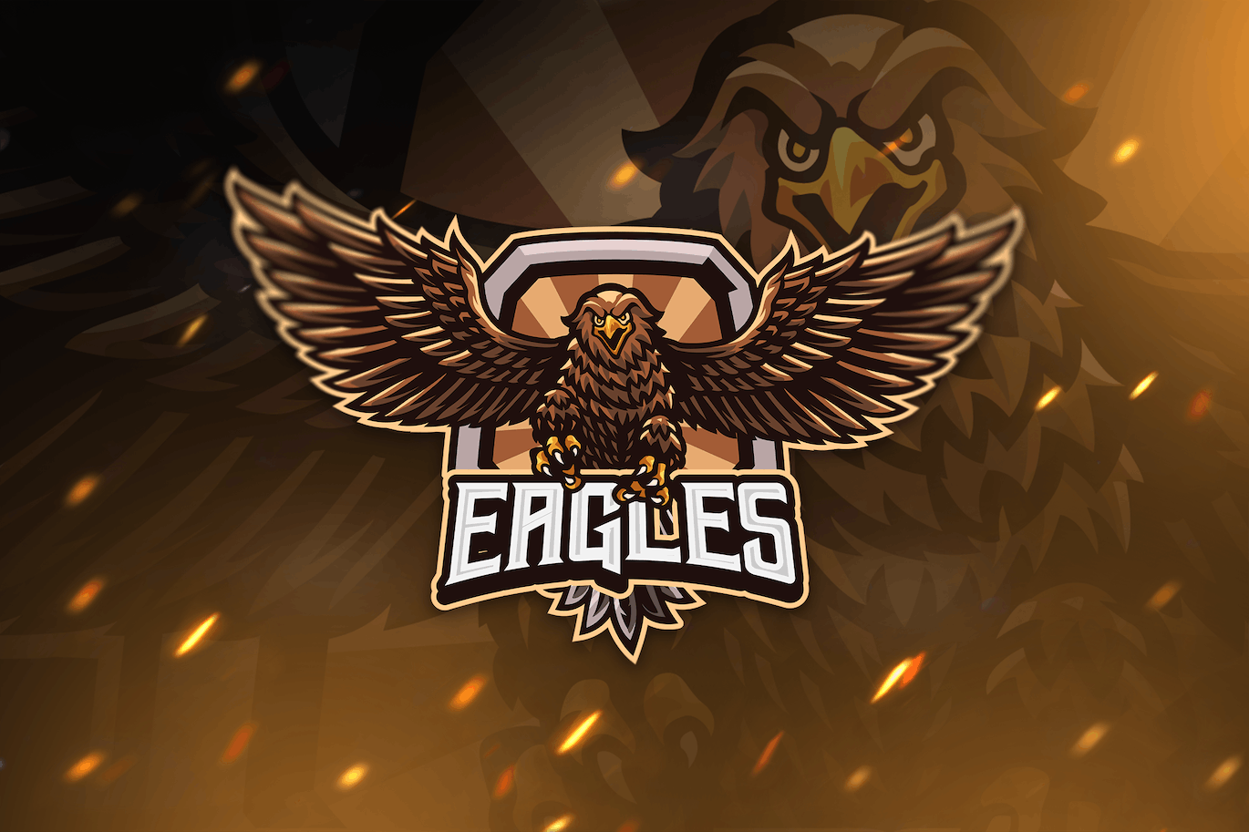 鹰吉祥物标志模板 Eagle Mascot Logo Template