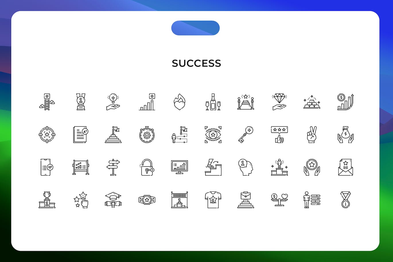 成功线条矢量图标素材 Success icons