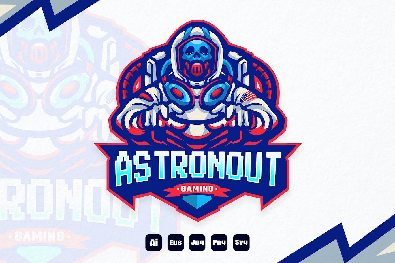 死亡宇航员游戏电子竞技徽标 Dead Astronaut Gaming Esport Logo