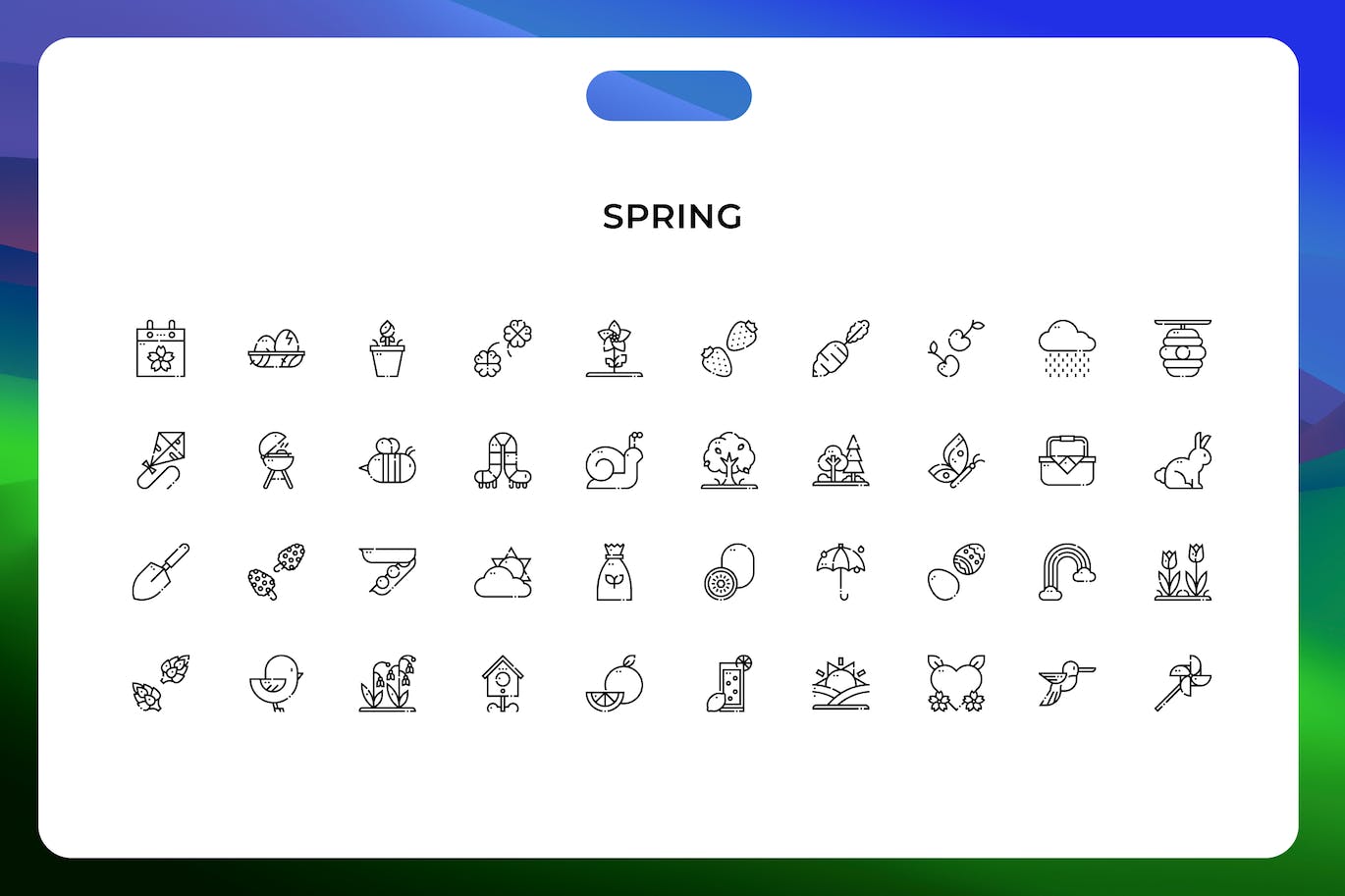 春季线条矢量图标素材 Spring icons