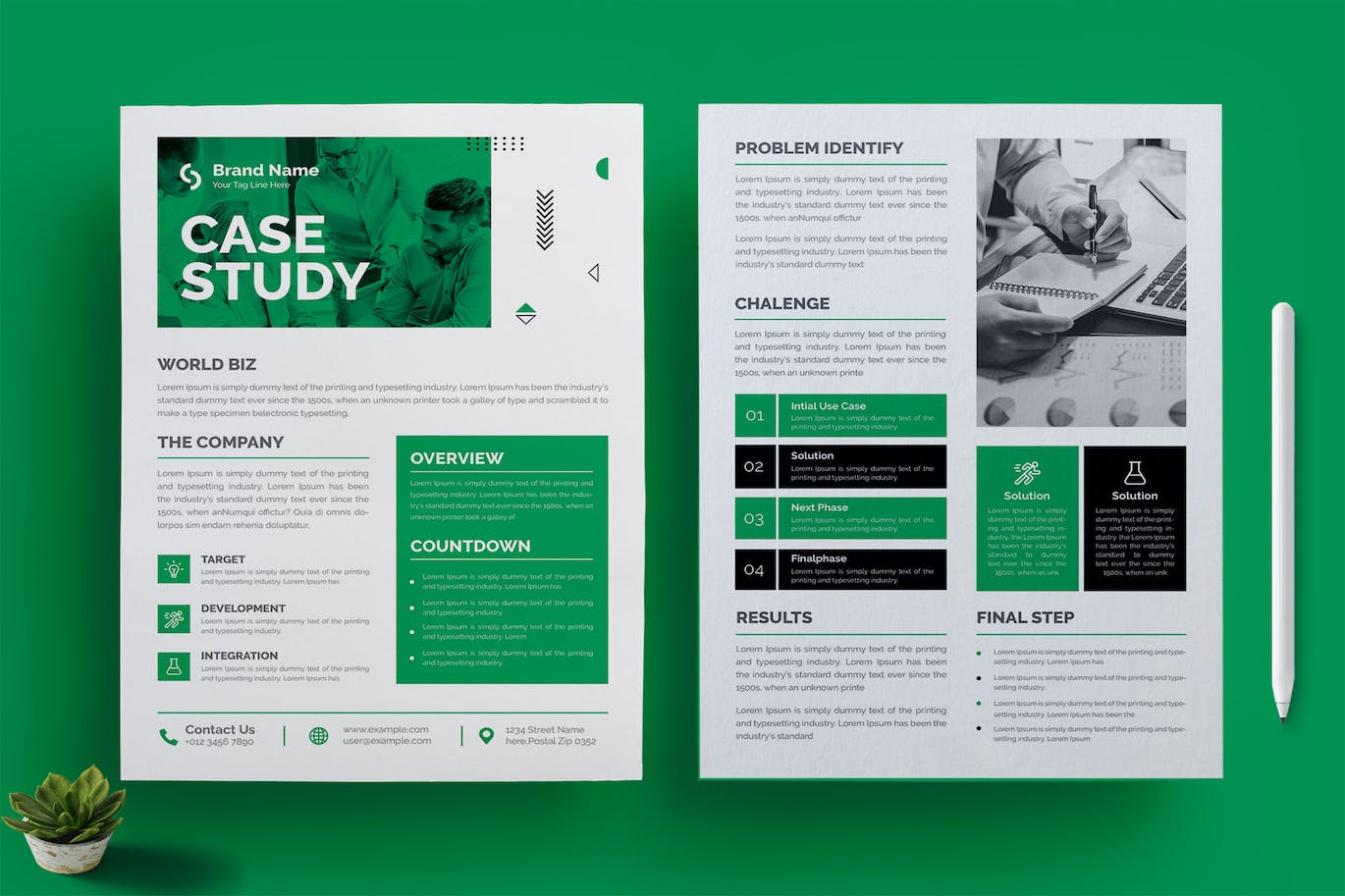 案例研究杂志宣传册版面设计模板 Case Study