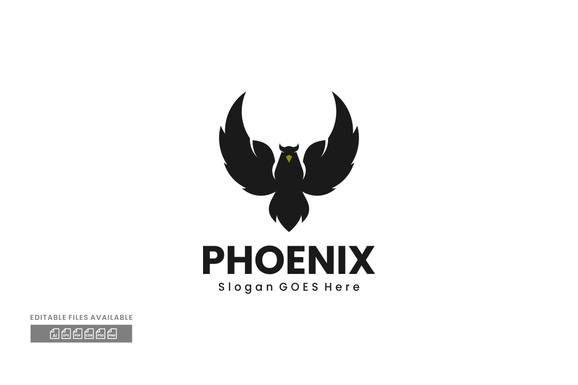 凤凰剪影Logo标志模板 Phoenix Silhouette Logo