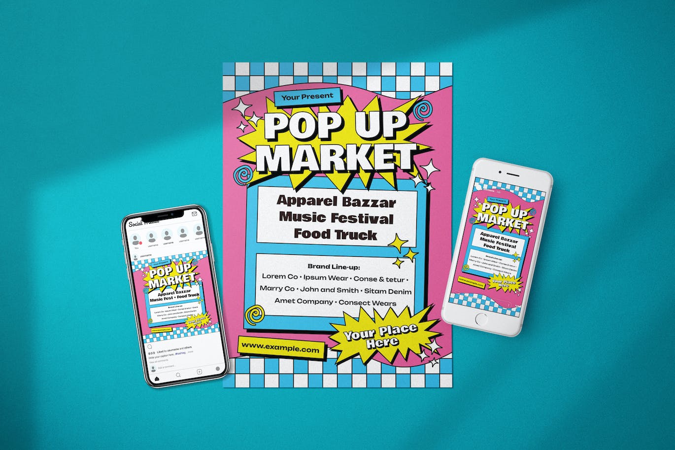集市活动社交海报套件 Market Bazaar Event  – Flyer Media Kit