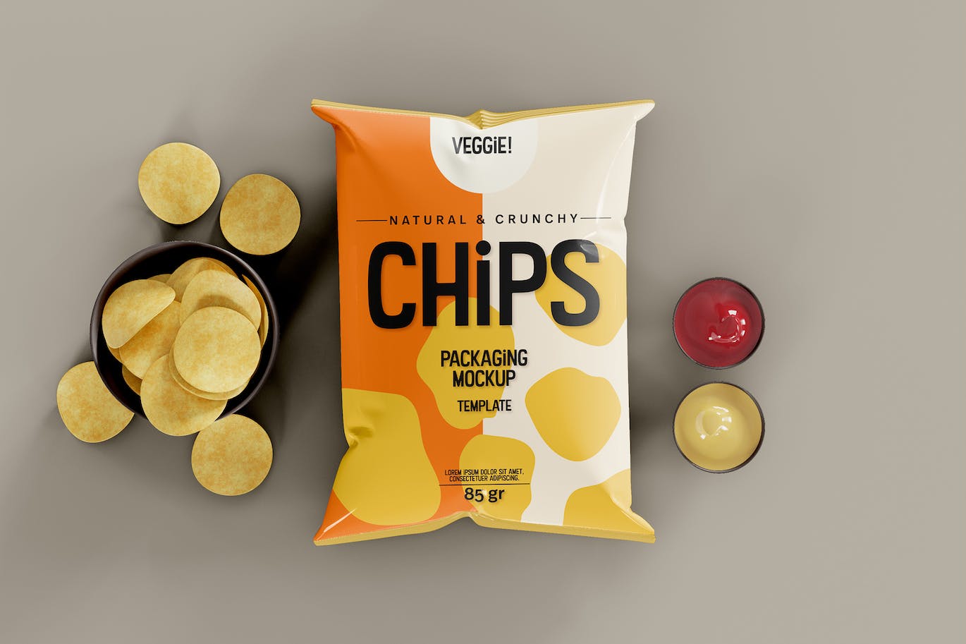 薯片食品包装样机 Potato Chips Packaging Mockup
