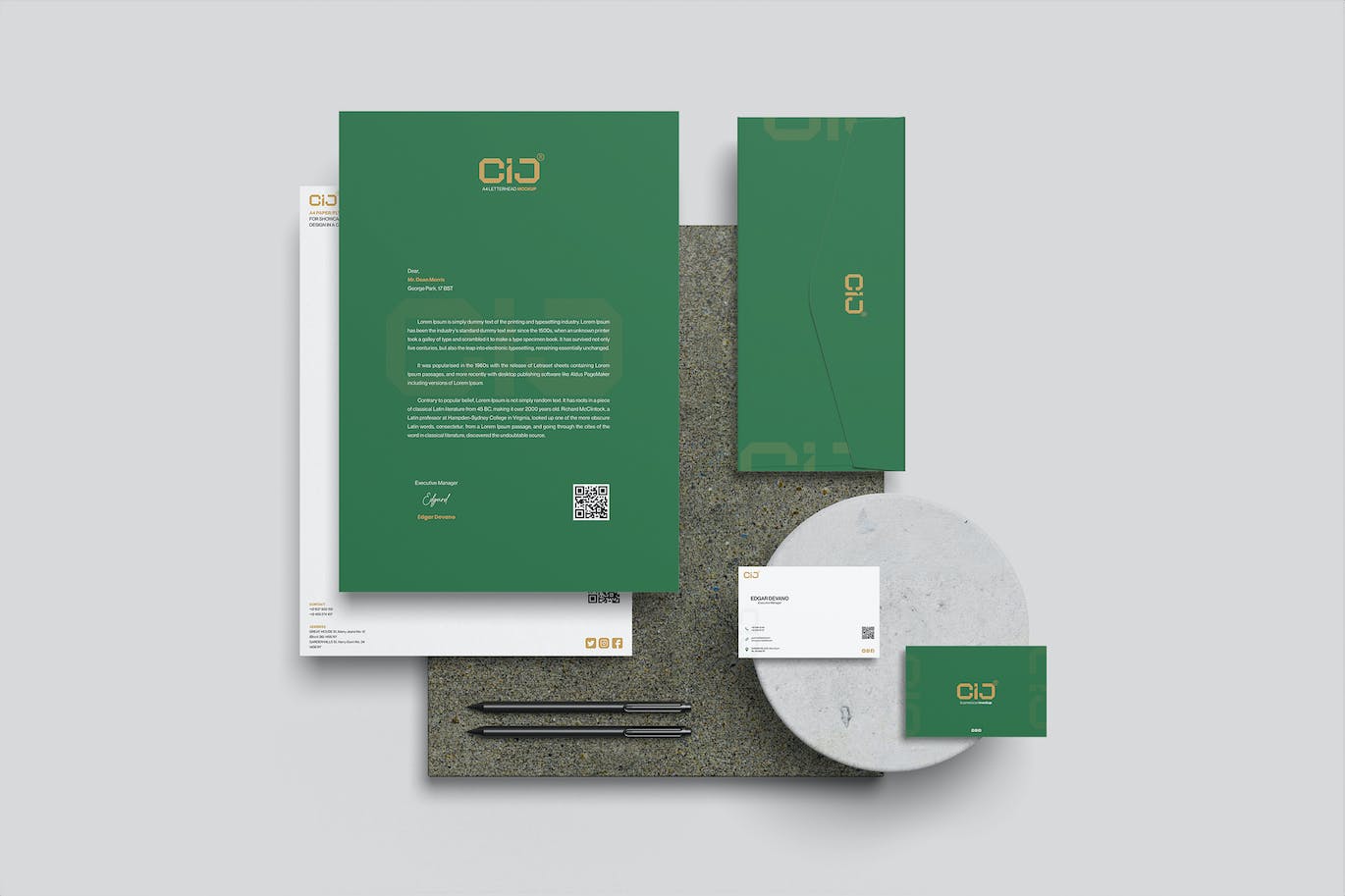 办公文具企业/品牌VI演示样机 Stationery Mockup