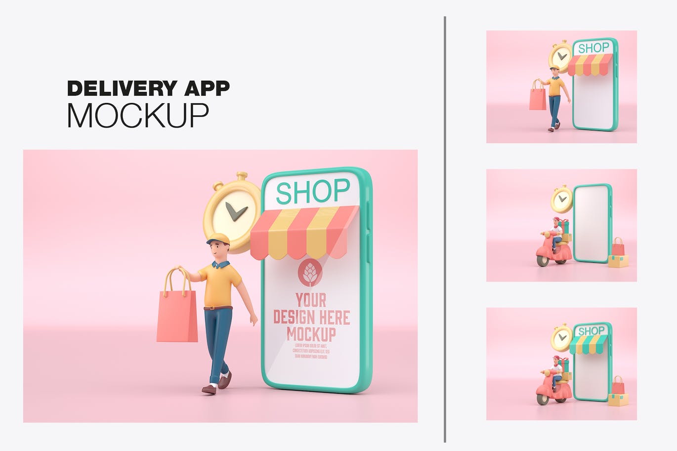 送货 3D 概念样机 Delivery 3D Concept Mockup