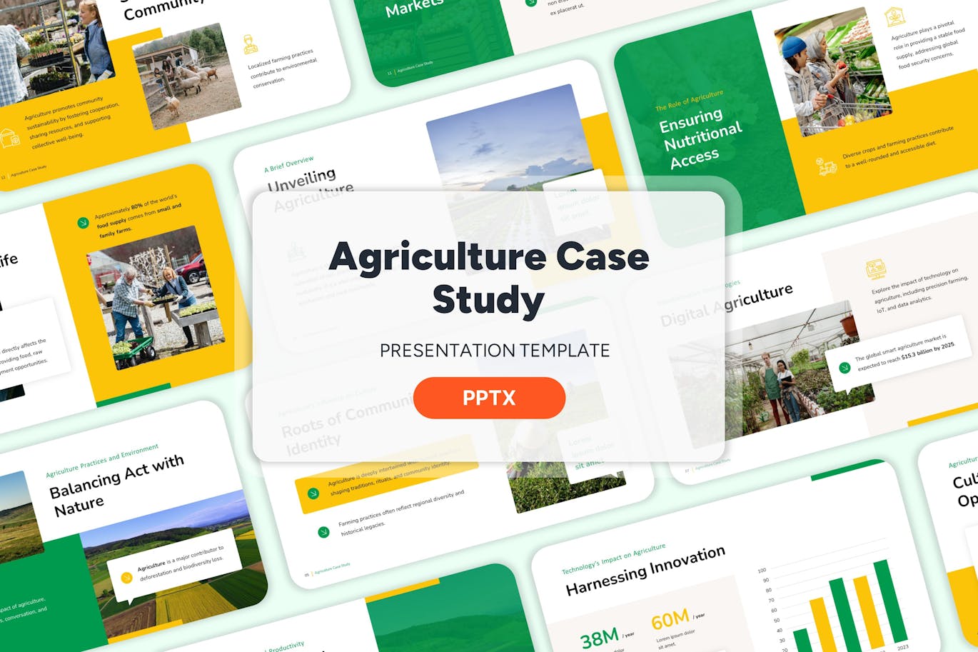 农业案例研究ppt幻灯片模板 Agriculture Case Study – Powerpoint Template
