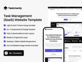 Taskmanly -任务管理网站UI工具包 Taskmanly – Task Management Website UI Kit