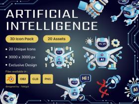 Artificial Intelligence 3D Icon Pack