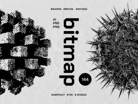 Dithering Bitmap Vector Shapes Collection未来主义，科幻和古代文明在这个包里等着你。