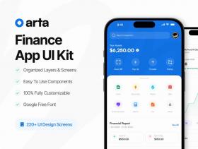 Arta – Finance App UI Kit 220+高品质的金融应用UI工具包设计