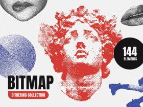 144 Dithering Bitmap Vector Shapes