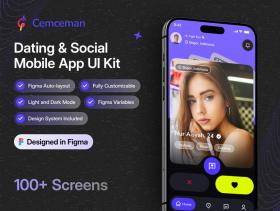 Cemceman – Dating & Social Mobile App UI Kit