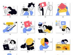 一套商务人物插画AI格式