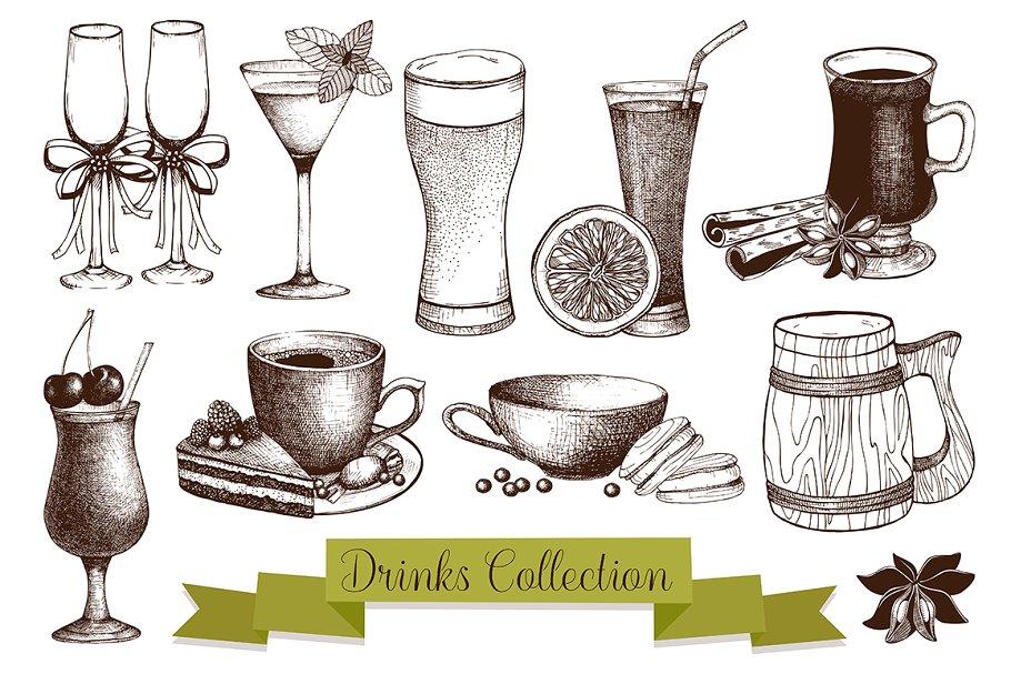 饮料主题矢量剪贴画素材 Vector Beverage Collection