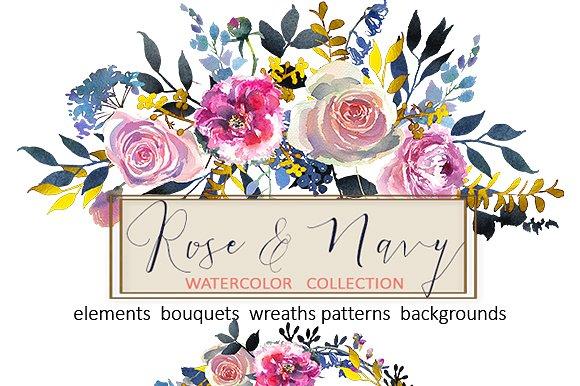 水彩玫瑰牡丹剪贴画 Watercolor Roses Peonies Clipart