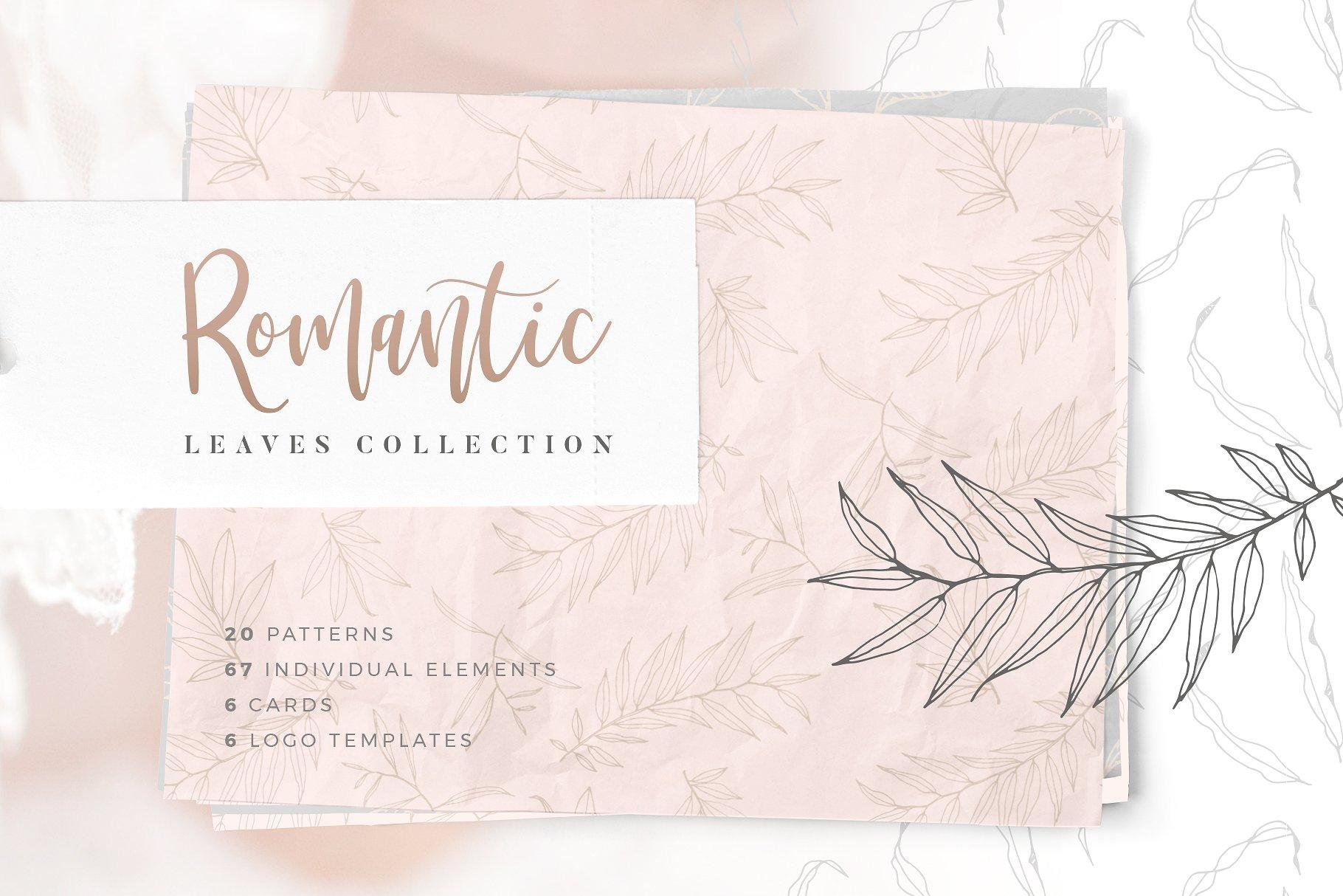 浪漫手绘色彩落叶树枝元素 Hand drawn Leaves Collection