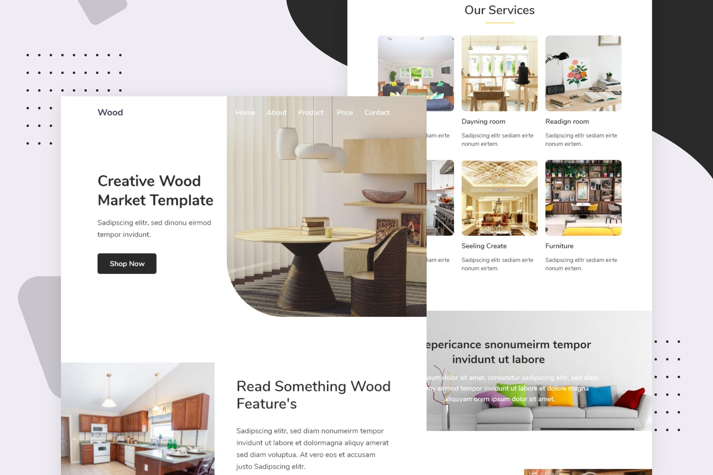 室内家具销售商城EDM推广邮件模板 Wood Market – Email Newsletter