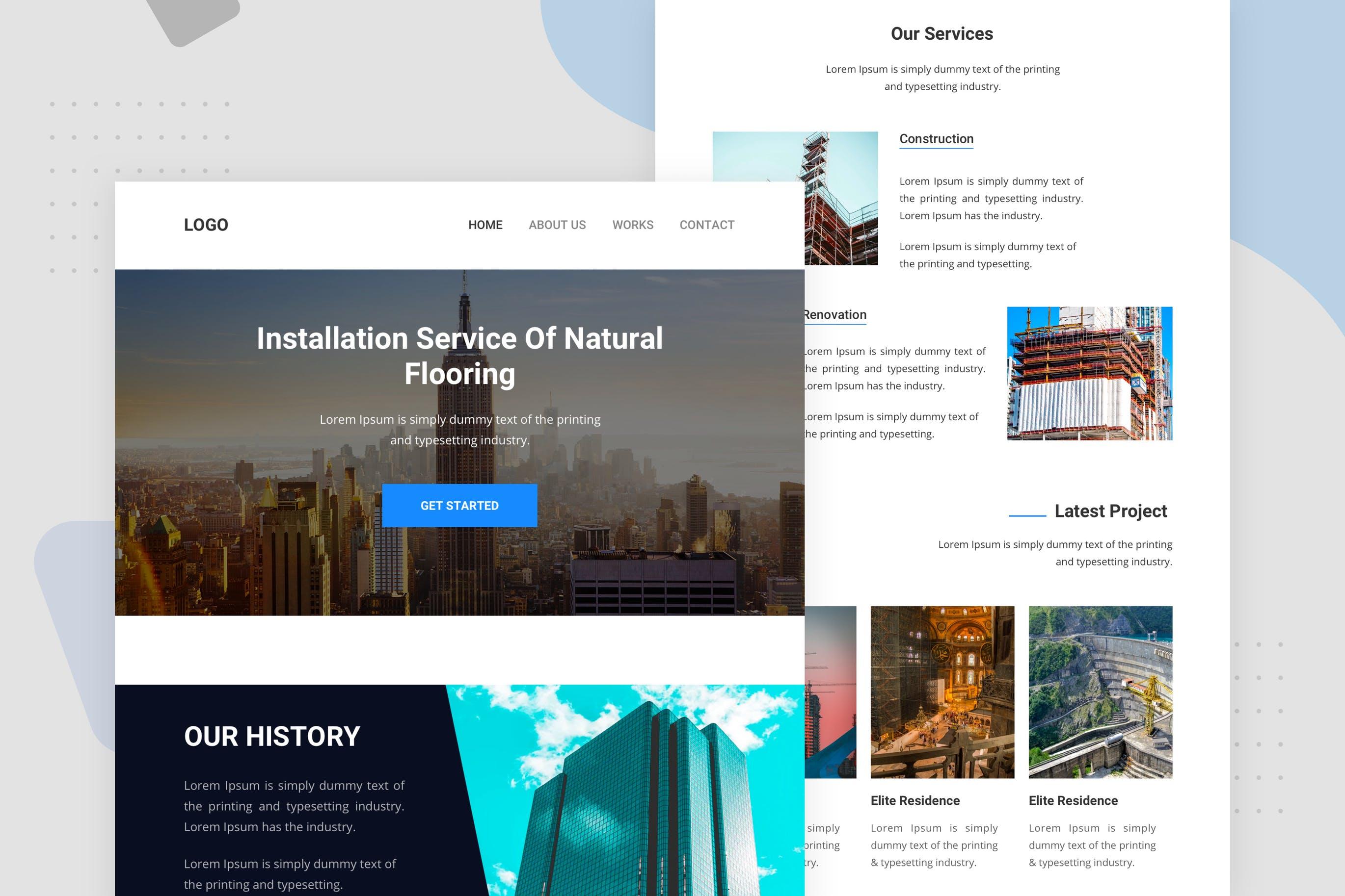 建筑集团企业网站电子邮件订阅营销设计模板 Construction Building – Email Newsletter