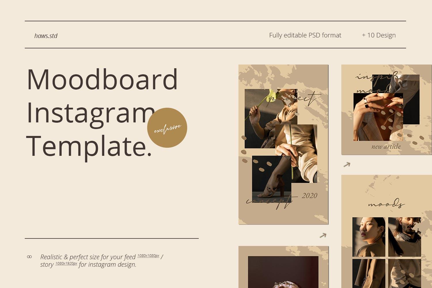 Instagram社交媒体情绪板设计模板v68 Moodboard Instagram Template