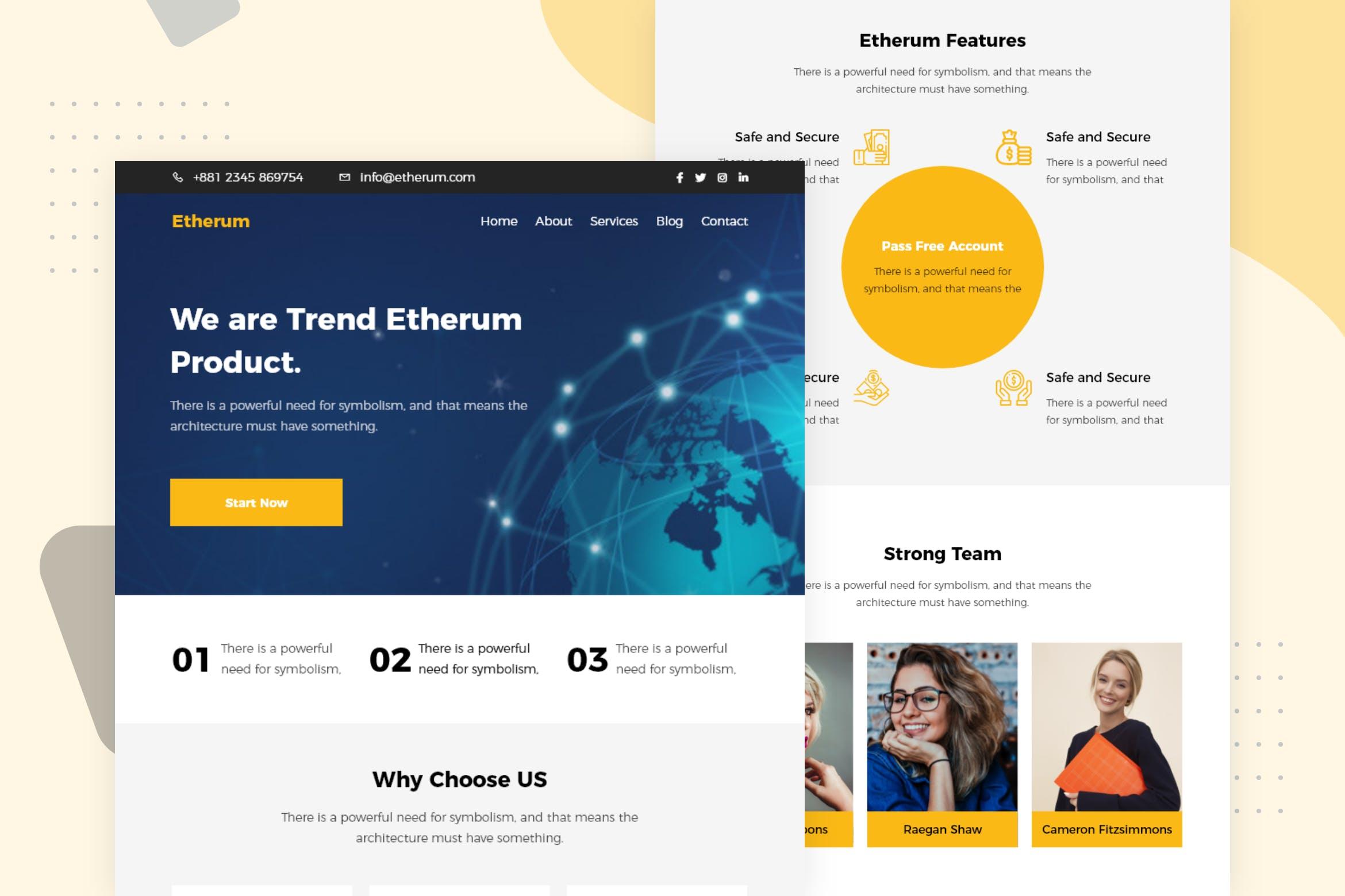 以太坊区块链平台EDM推广邮件模板 Etherum – Email Newsletter