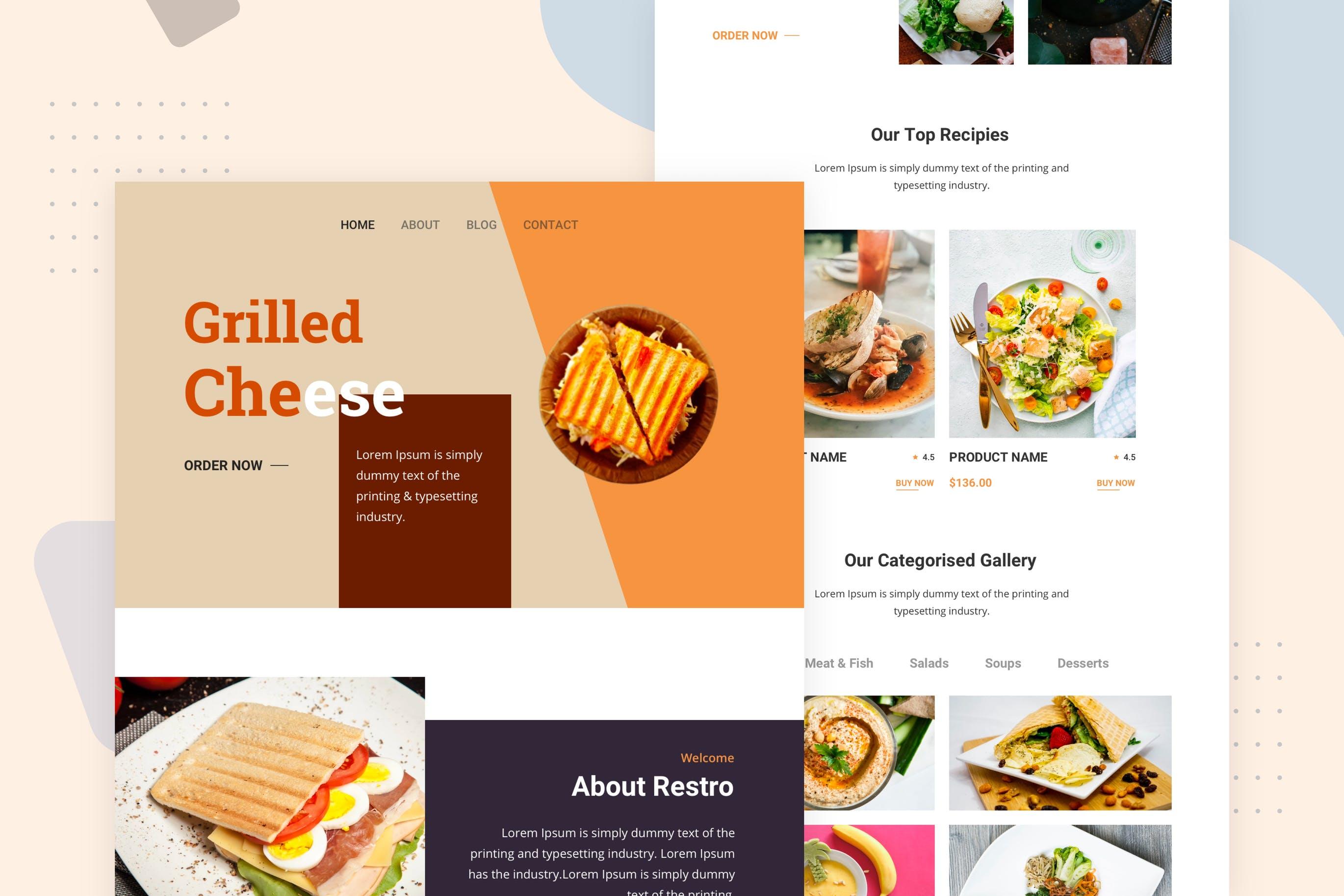 美食餐厅网站EDM推广邮件设计模板 Food Banners – Email Newsletter