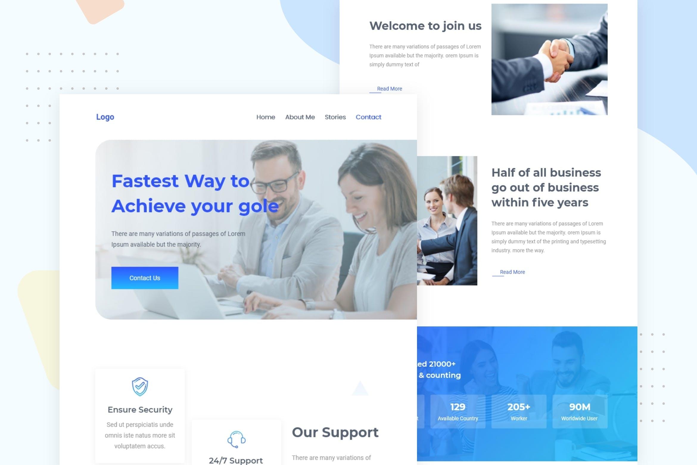 商业金融机构网站邮件订阅营销设计模板 Business and Finance – Email Newsletter
