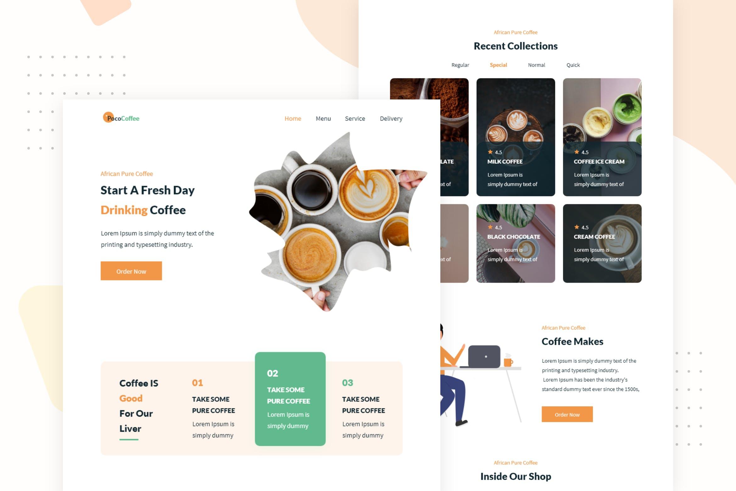 咖啡品牌店电子邮件订阅营销设计模板 Coffee Shop – Email Newsletter