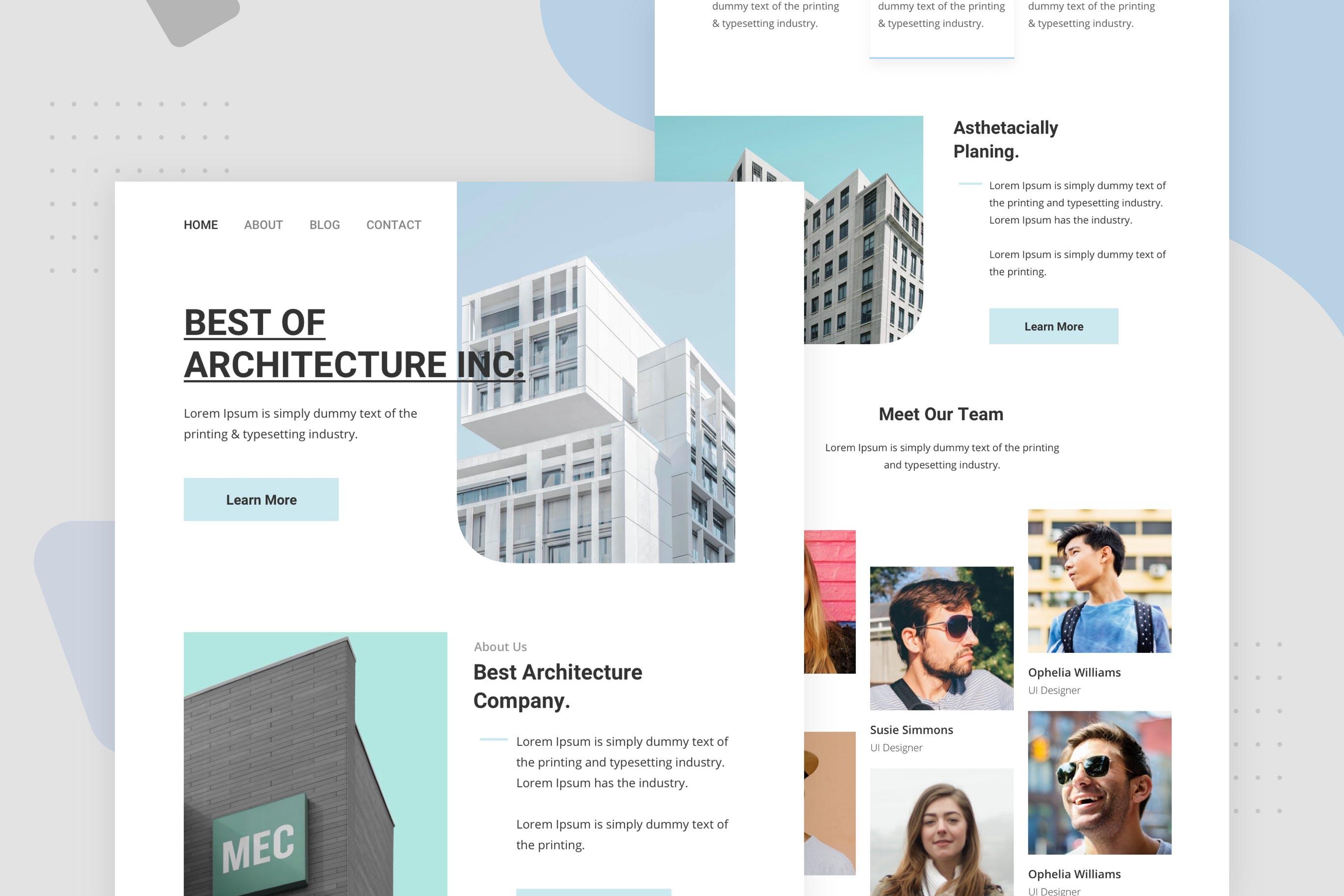 建筑设计网站电子邮件订阅设计模板 Architecture – Email Newsletter