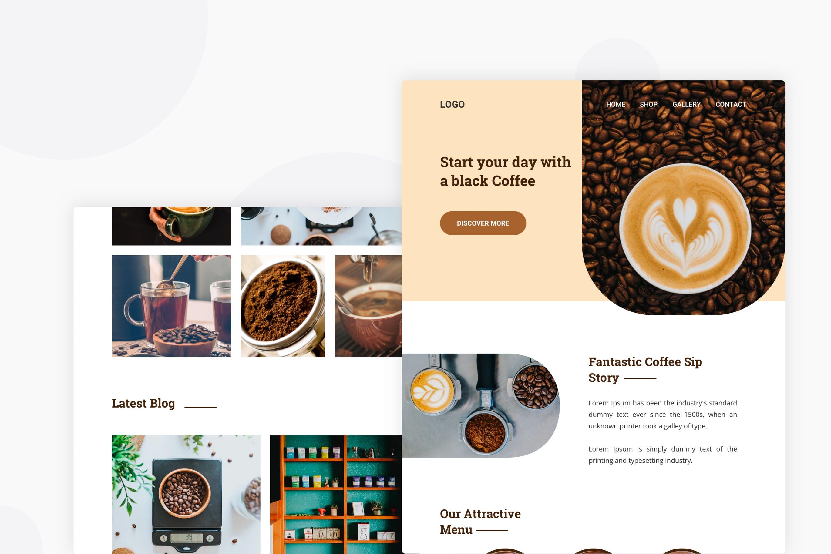 咖啡店营销推广电子邮件订阅设计模板 Coffee Shop – Email Newsletter