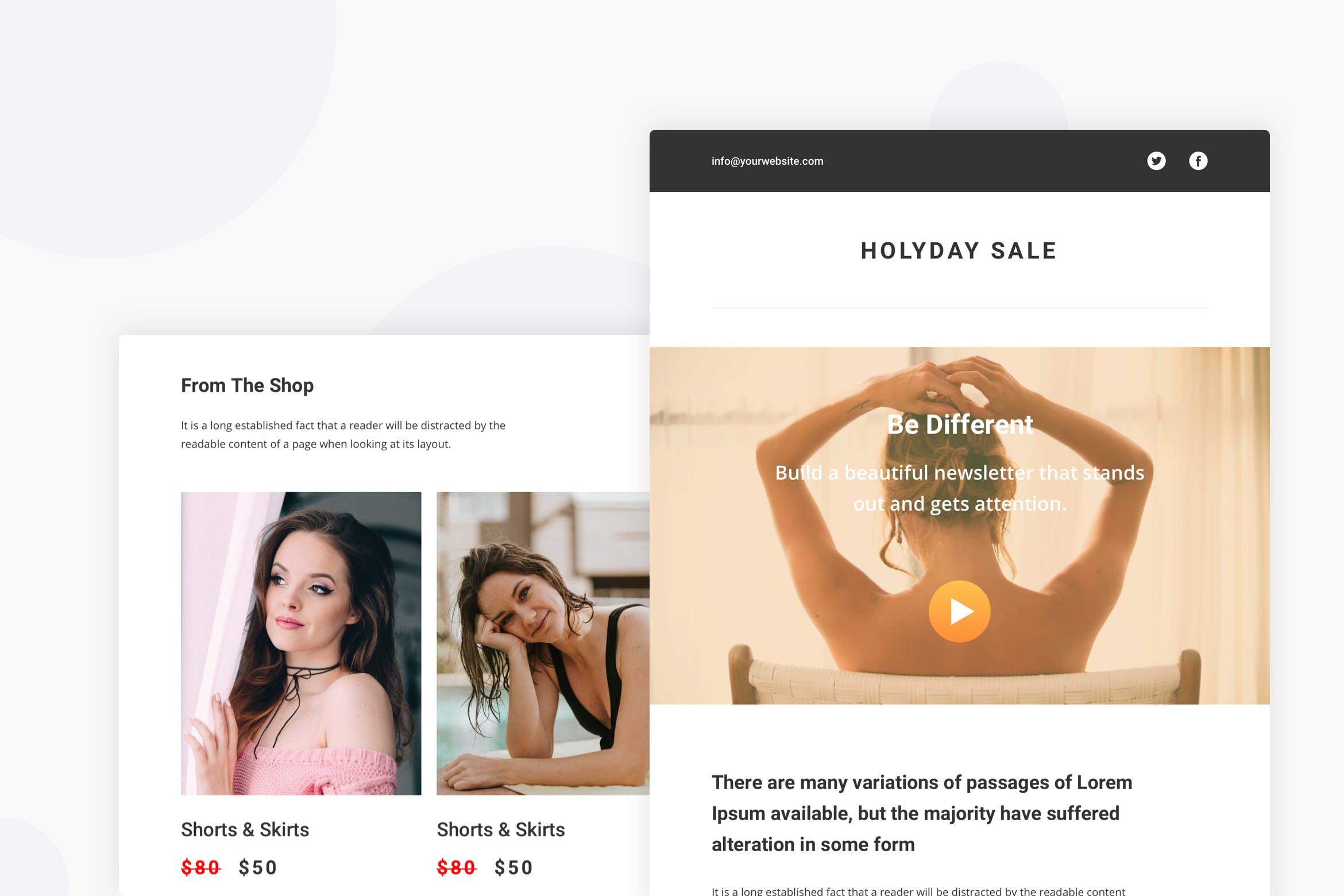 时装假日促销邮件订阅营销设计模板 Holiday Sale – Email Newsletter