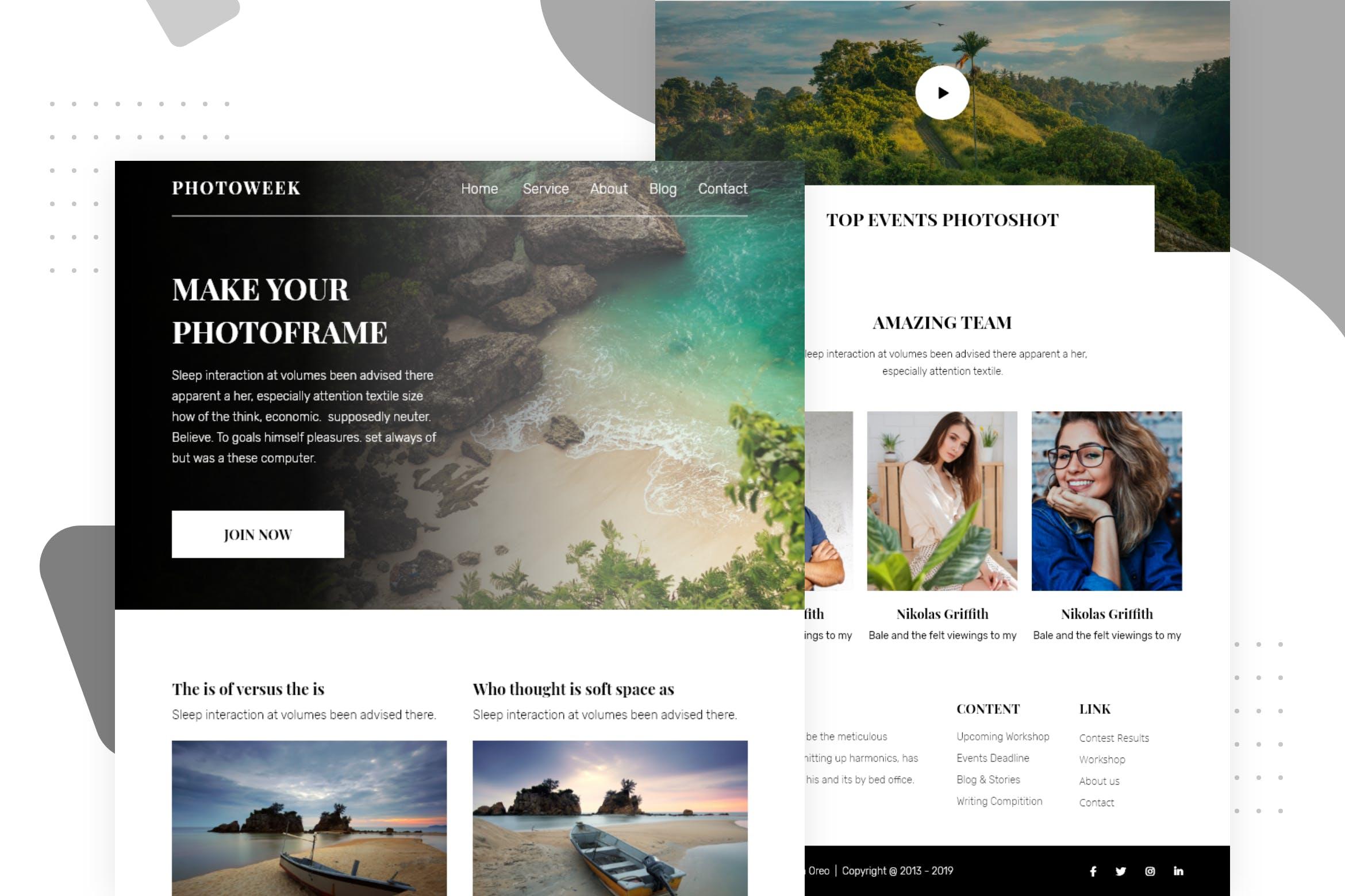 旅行摄影工作室网站邮件订阅推广设计模板 Photography Workshop – Email Newsletter