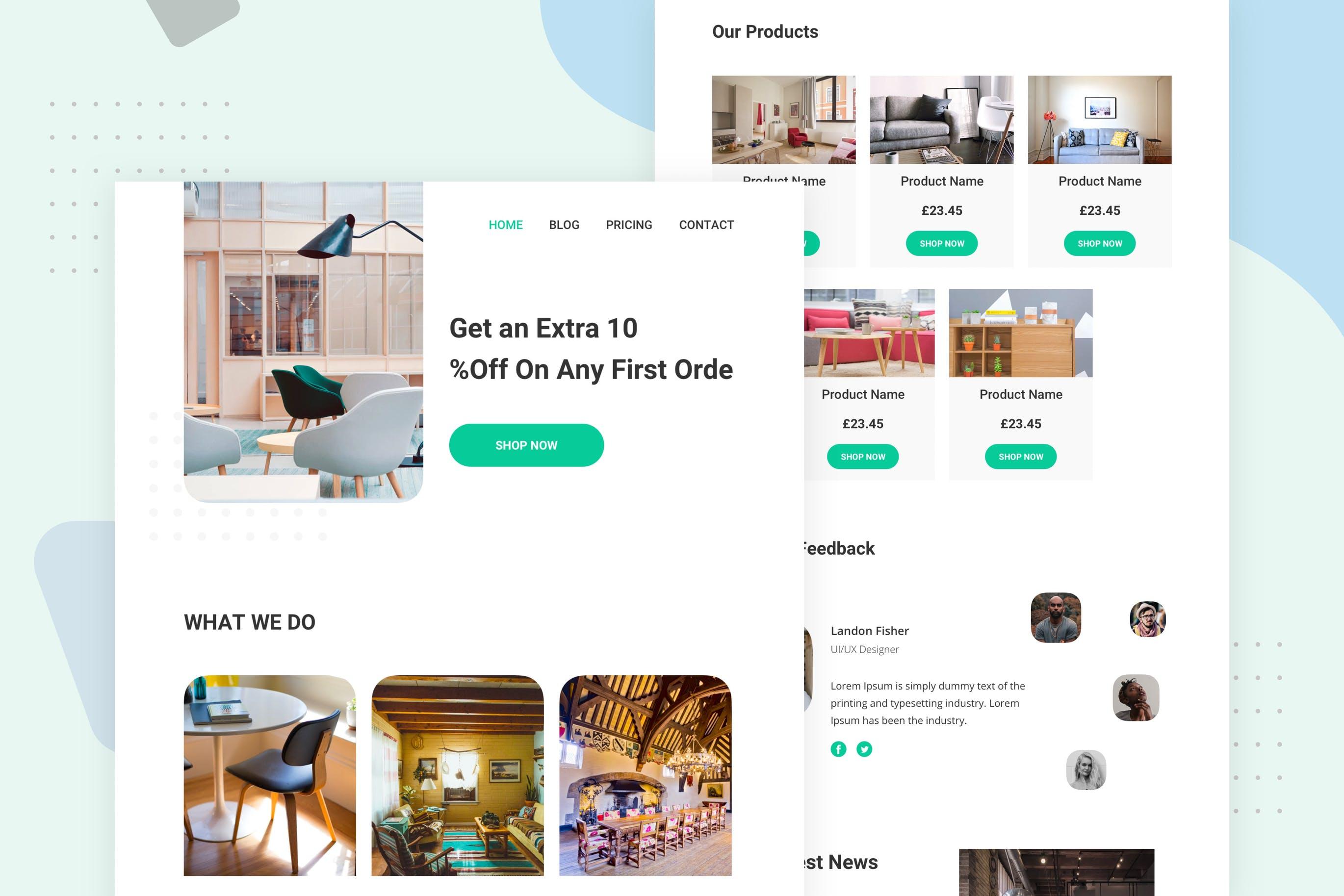 家具网上商城邮件订阅设计模板 Wood Marke – Email Newsletter