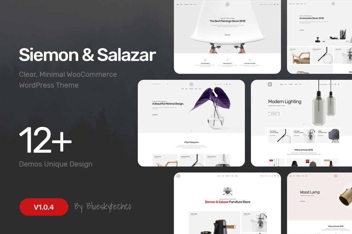电子商务网站WooCommerce主题插件 Siemon & Salazar – Clean, Minimal WooCommerce Them