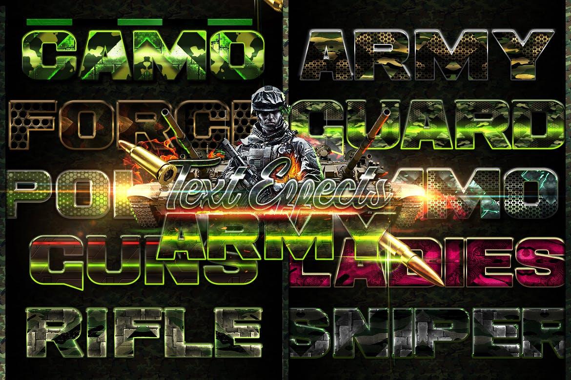 陆军风格字体特效PS图层样式 Army Photoshop Text Effects