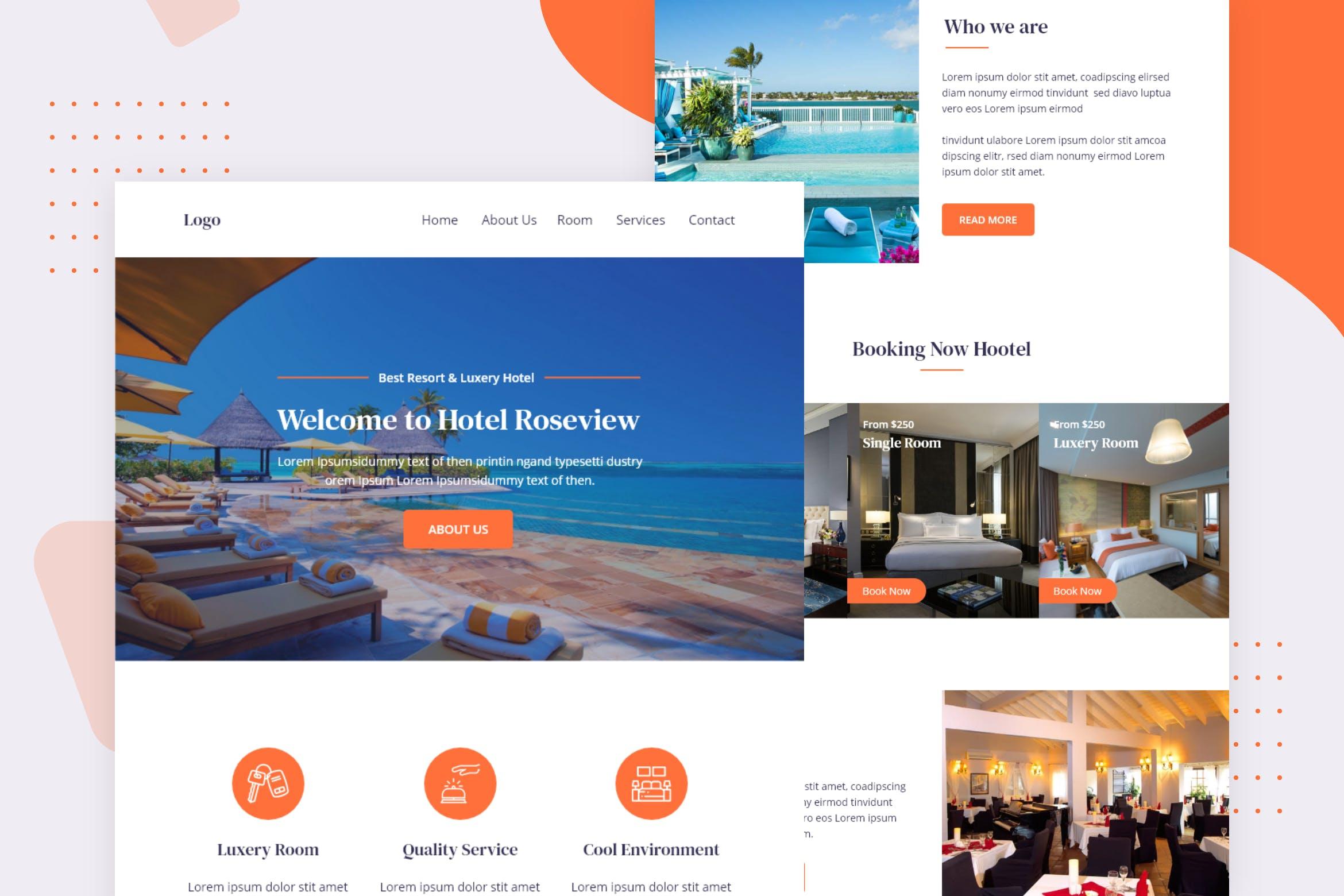 海岛度假酒店电子邮件订阅营销设计模板 Hotel Resort – Email Newsletter