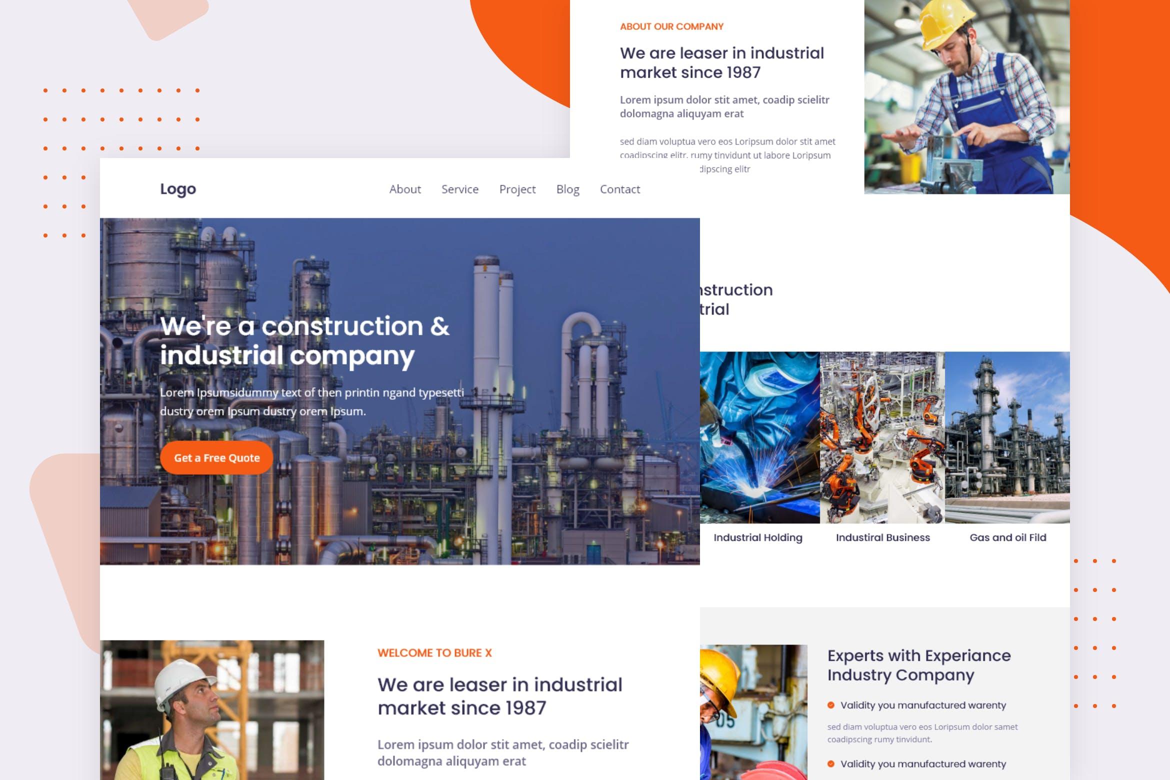 建筑&工业网站邮件订阅营销设计模板 Construction and Industrial – Email Newsletter